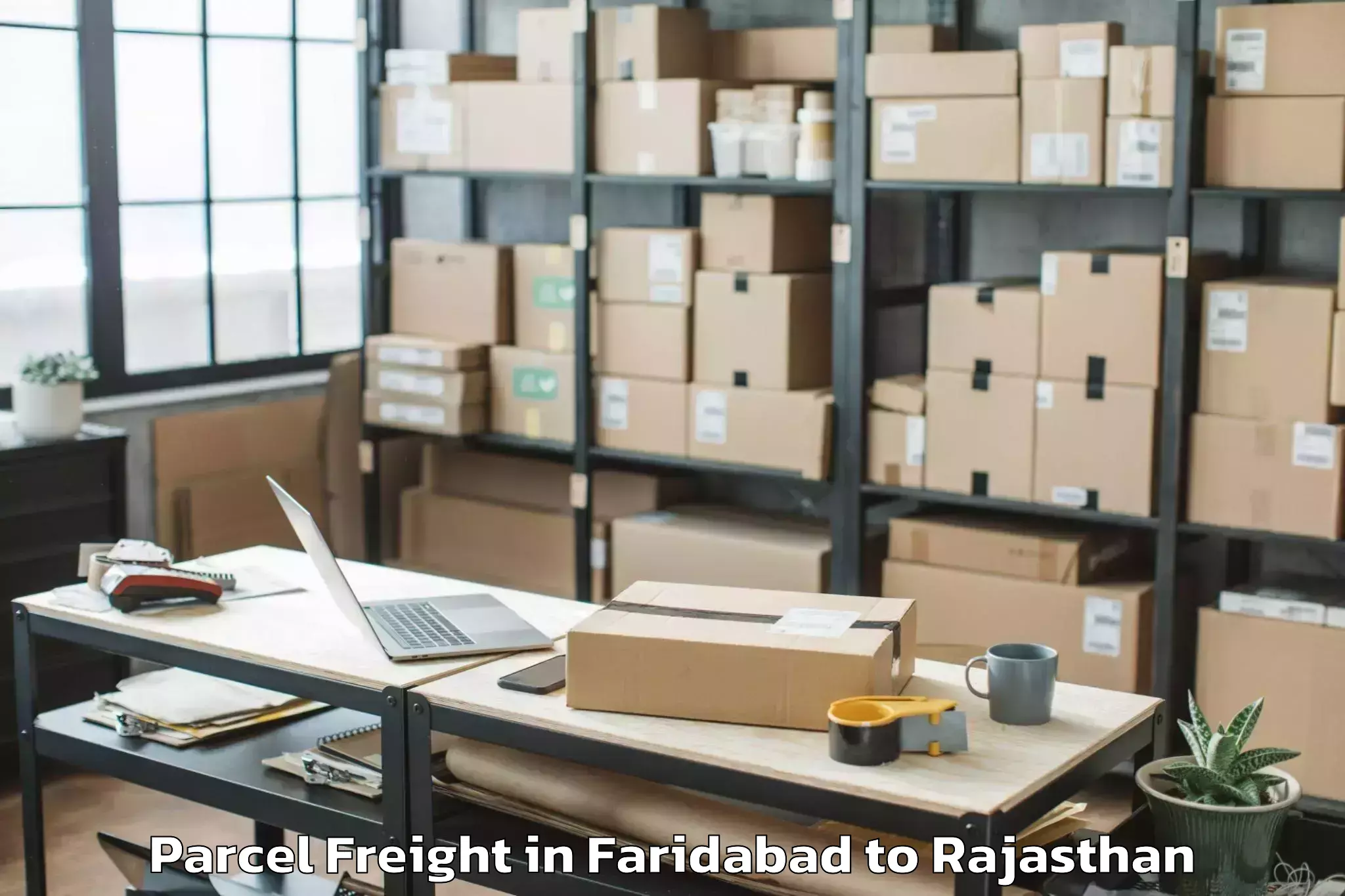 Hassle-Free Faridabad to Sanganer Parcel Freight